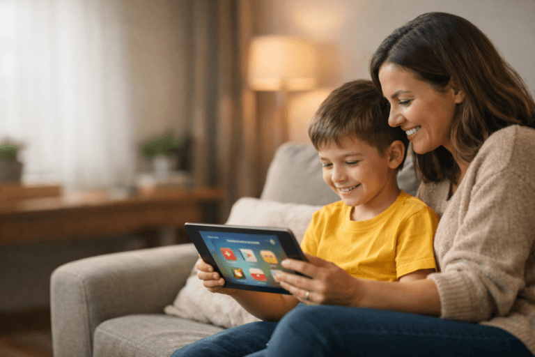 Mother and son learning together: How to choose the right language learning app
