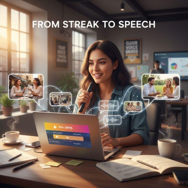 language speaking practice illustration