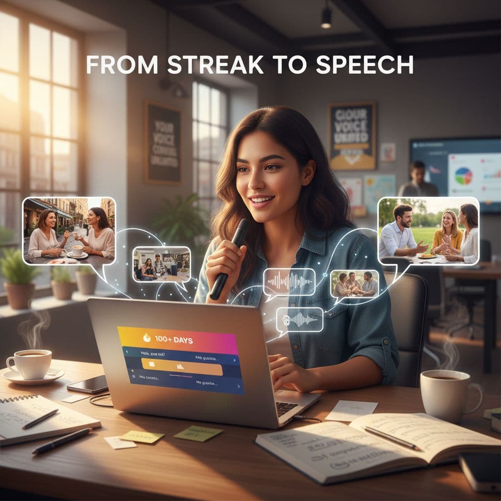 language speaking practice illustration