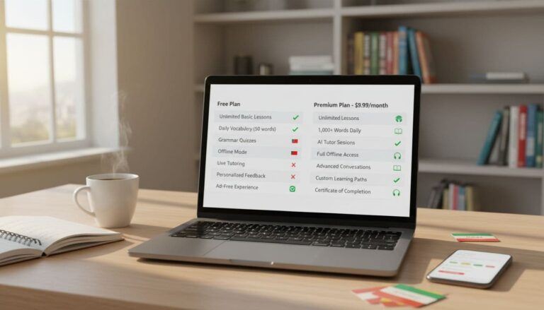 language app free vs paid illustration