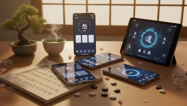 japanese kanji apps illustration