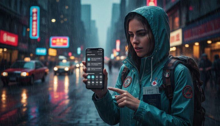 travel emergency app illustration